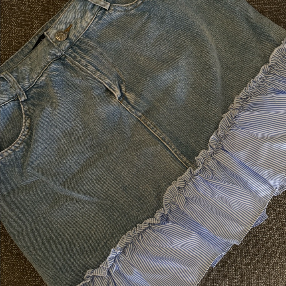 Denim Skirt -Ruffle